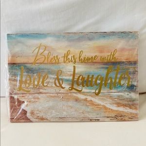 Bless this home with love and
laughter canvas wall art